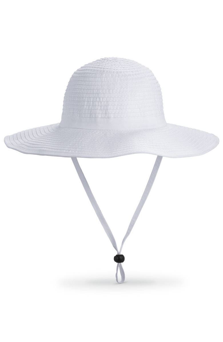 Coolibar Women's Lightweight Travel Hat - UPF 50+ Sun Protection - Shelly, Main, color, White