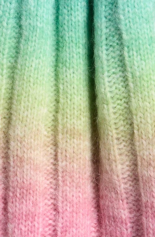 Shop Freshman Kids' Long Rainbow Ombré Cardigan In Green Multi
