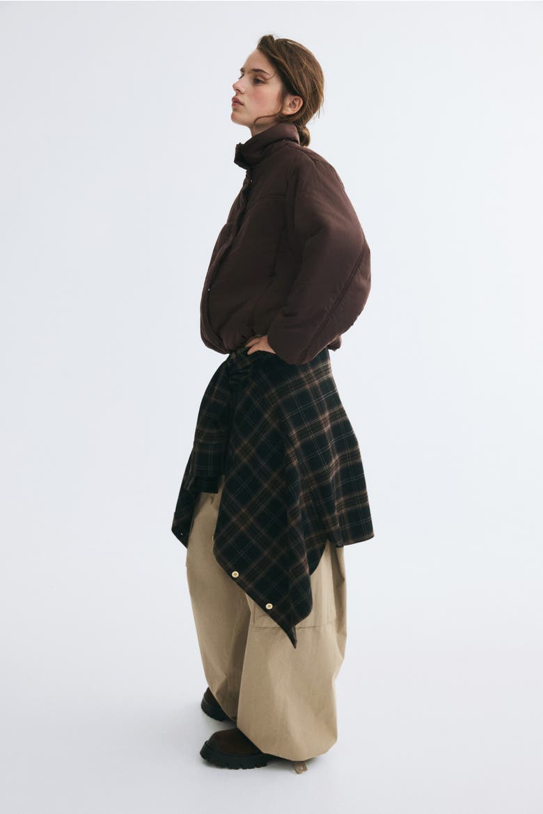 Padded Nylon Jacket, Alternate, color, Dark brown