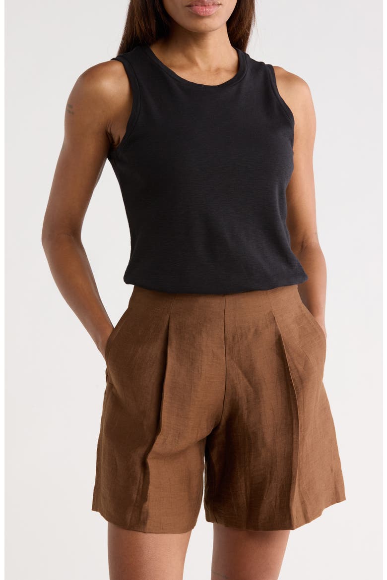 Mikaela Cotton Ribbed Crop Tank, Main, color, BLACK