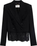 Zimmermann Valiant Crop Lace Trim Stretch Wool Jacket