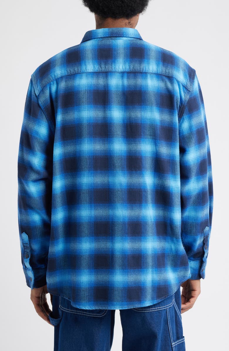 Vans Bixby Plaid Cotton Flannel Button-Up Shirt, Alternate, color, Parisian Night/Tranquil Blue