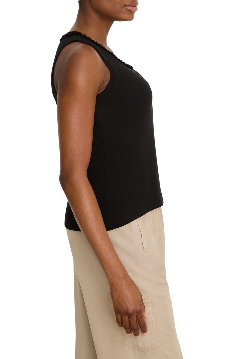 NZT by NIC+ZOE Ruffle Neck Tank, Alternate, color, Black Onyx