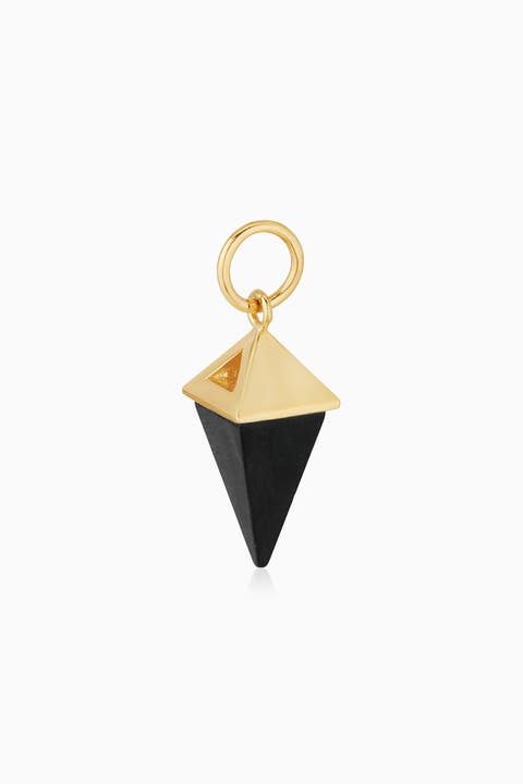 14K Gold Prism Point Pendant Charm