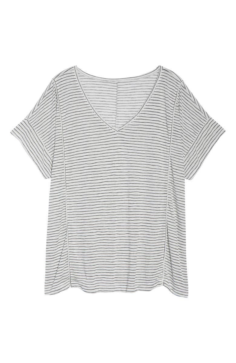 Sejour Stripe V-Neck Tee, Alternate, color,