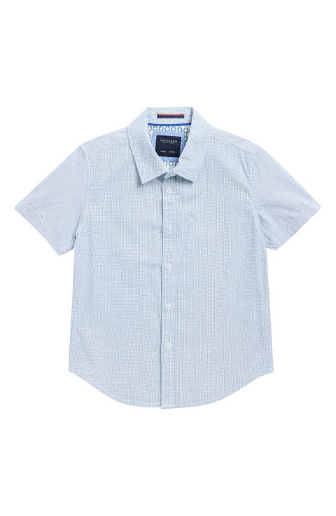 Kids' Grid Print Short Sleeve Shirt (Little Kid)