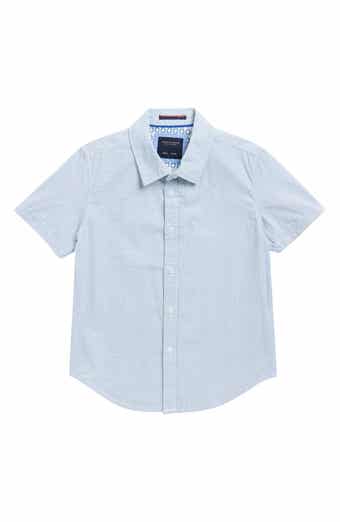 DENIM AND FLOWER Kids' Grid Print Short Sleeve Shirt