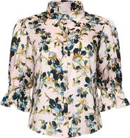 Cinq à Sept Trailing Iris Fiona Floral Button-Up Top
