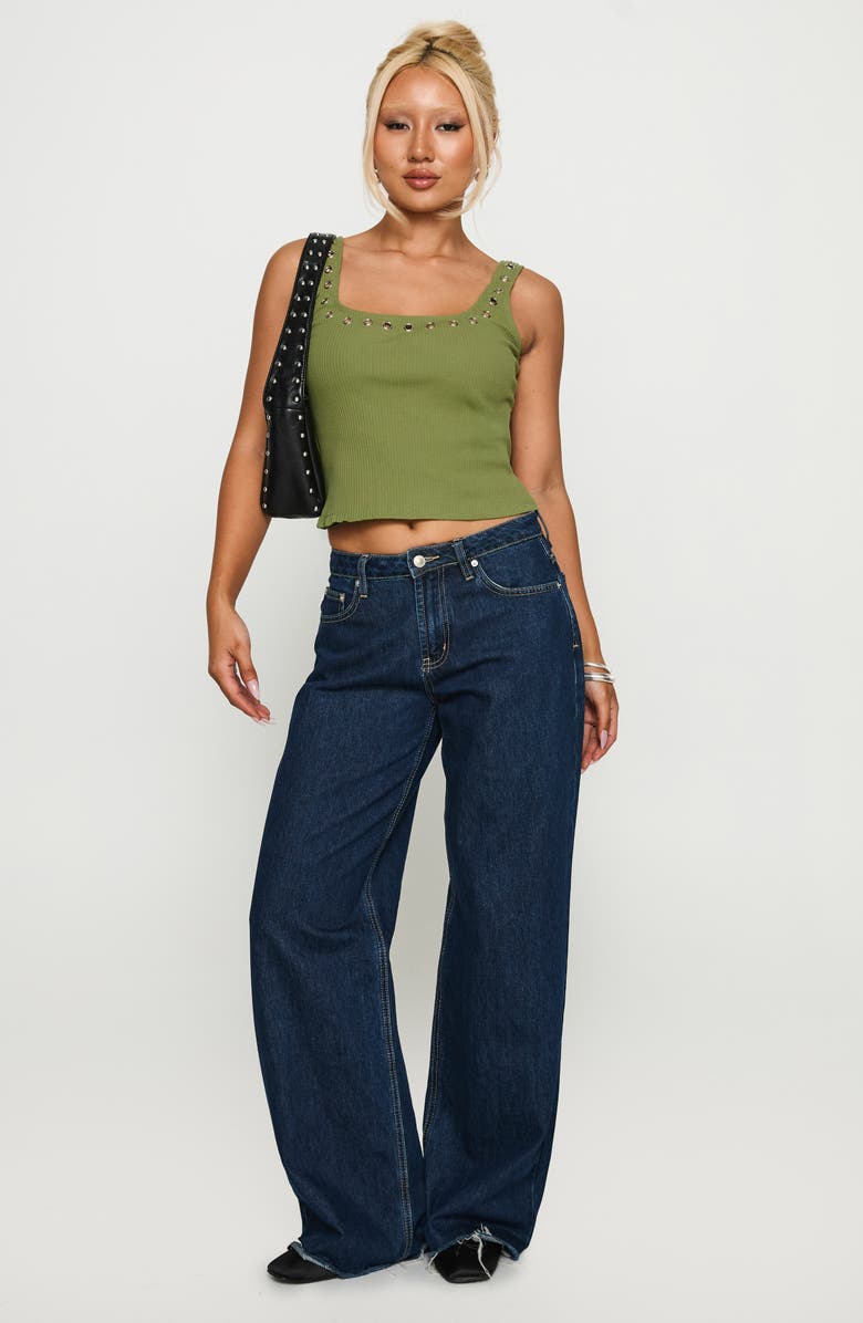 Princess Polly Nobody Like You Tank, Alternate, color, Khaki