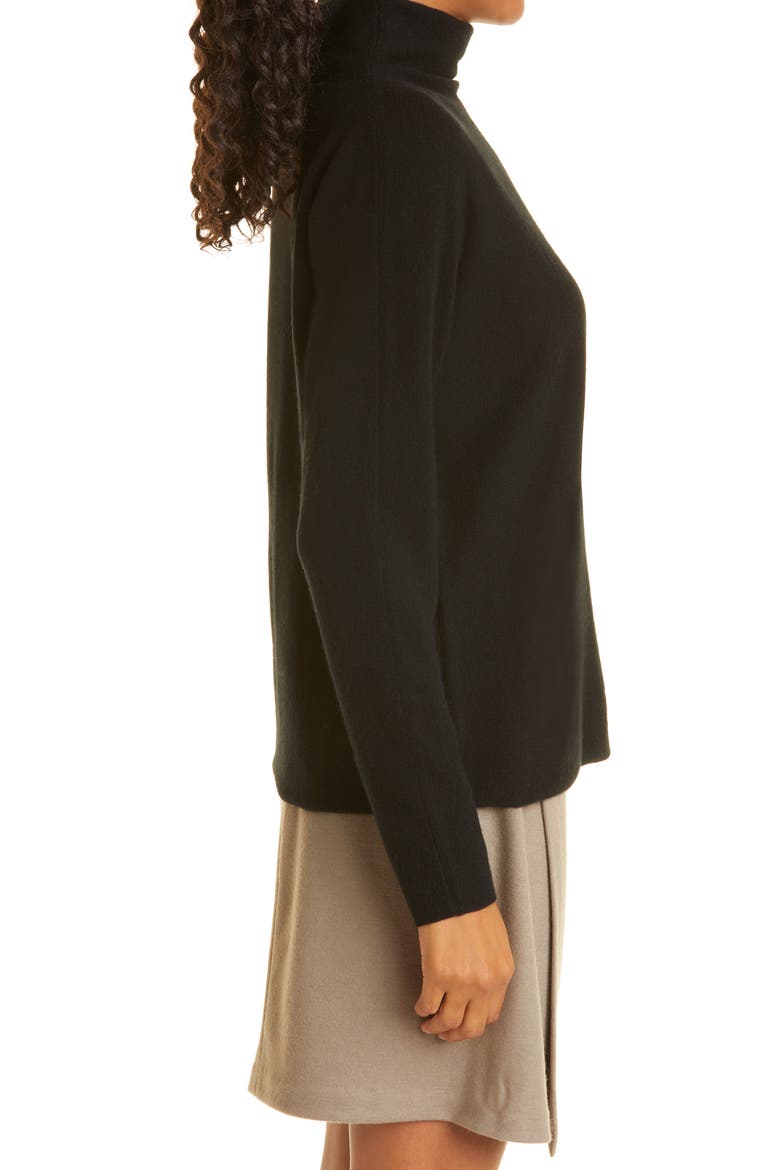 Trimless Wool & Cashmere Mock Neck Sweater, Alternate, color, BLACK