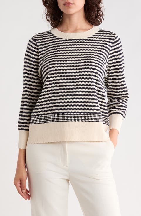 Scalloped Stripe Sweater