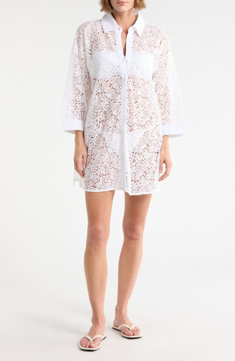 Lace Front Cover-Up Shirt