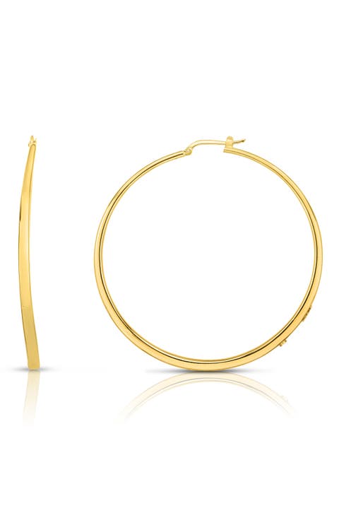 Oro Classic Knife Edge Hoop Earrings