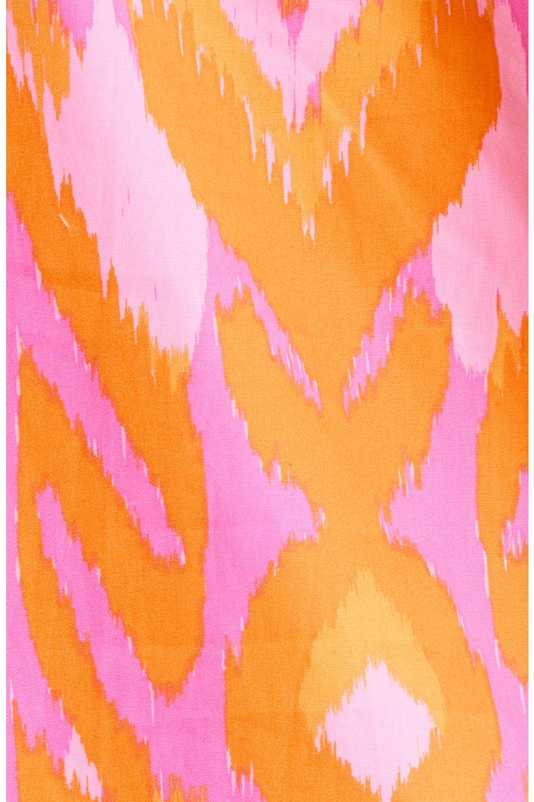 Auggie Ikat Print Cotton Shift Minidress, Alternate, color, ORANGE-PINK