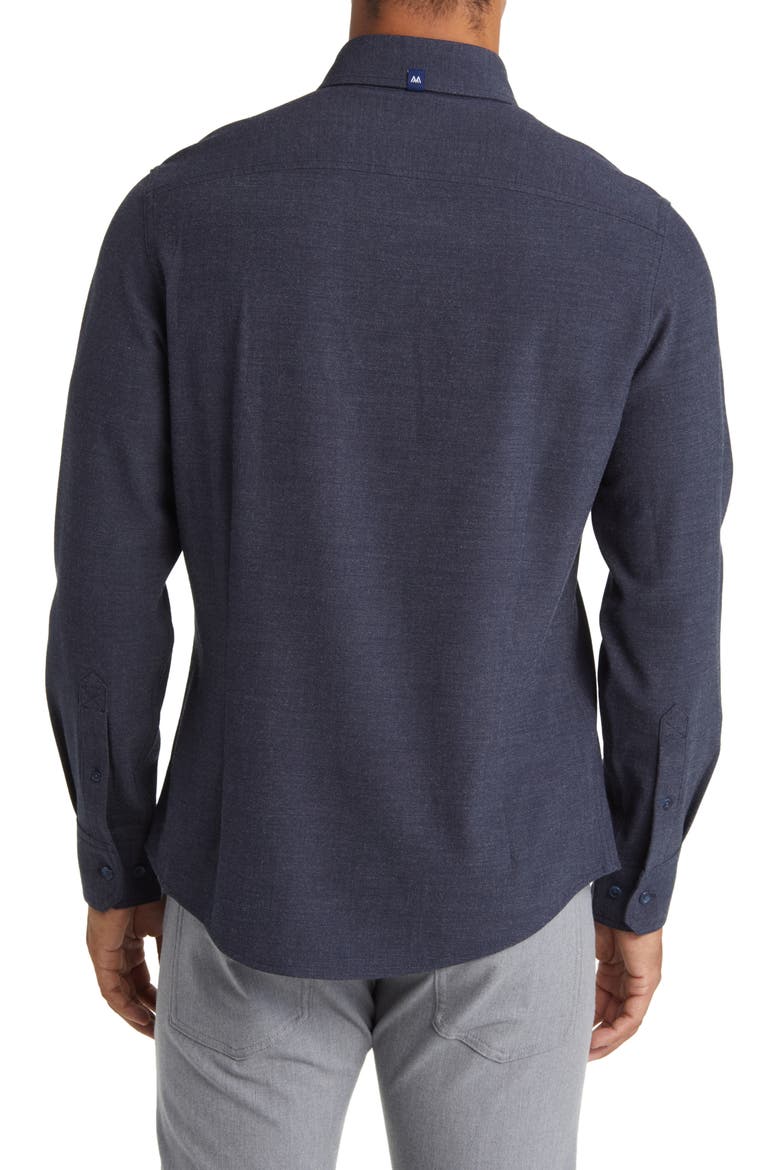 City Trim Fit Stretch Flannel Button-Down Shirt, Alternate, color, BLUE