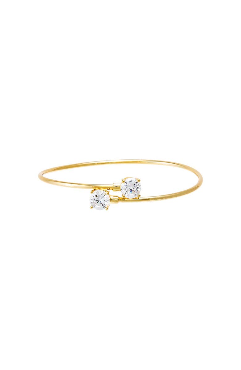 BY ADINA EDEN Double CZ Solitaire Criss Cross Bangle Bracelet, Main, color, 