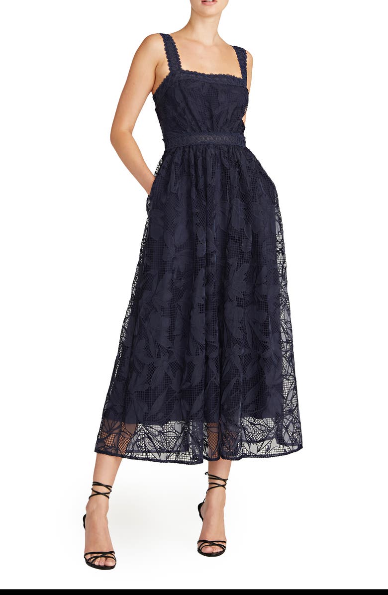 chinese dress ladies ml Monique Lhuillier Sydney Lace Mini Dress, Black / 2