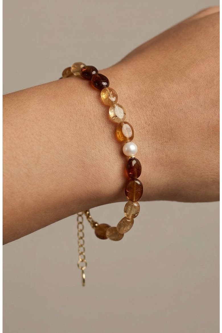 Neutral Beaded Bracelet, Alternate, color, GOLD