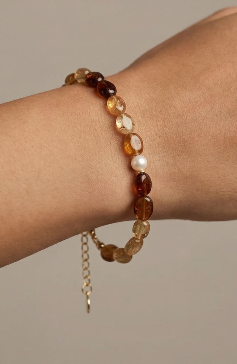 Argento Vivo Sterling Silver Neutral Beaded Bracelet, Alternate, color, Gold