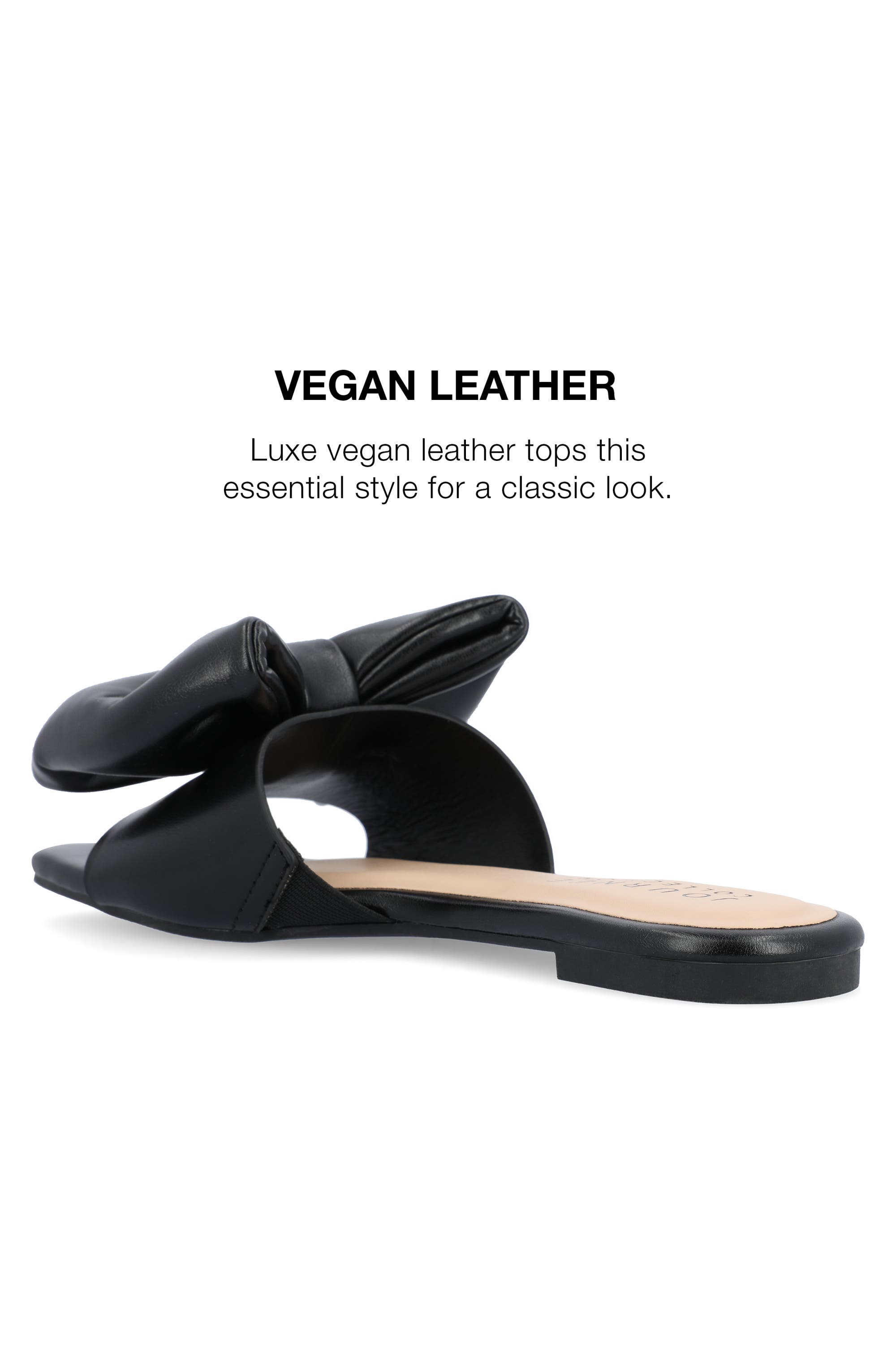 Journee Collection Fayre Bow Flat, Alternate, color, Black