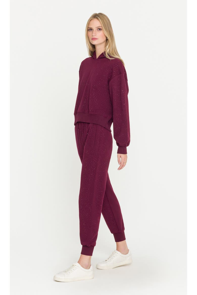 Ruel Compact Crystal Sweatpants, Alternate, color, Red