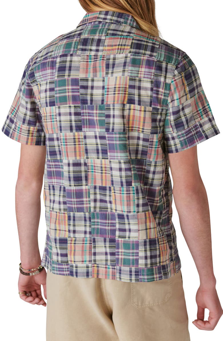 Lucky Brand Patchwork Short Sleeve Button-Up Shirt, Alternate, color, 