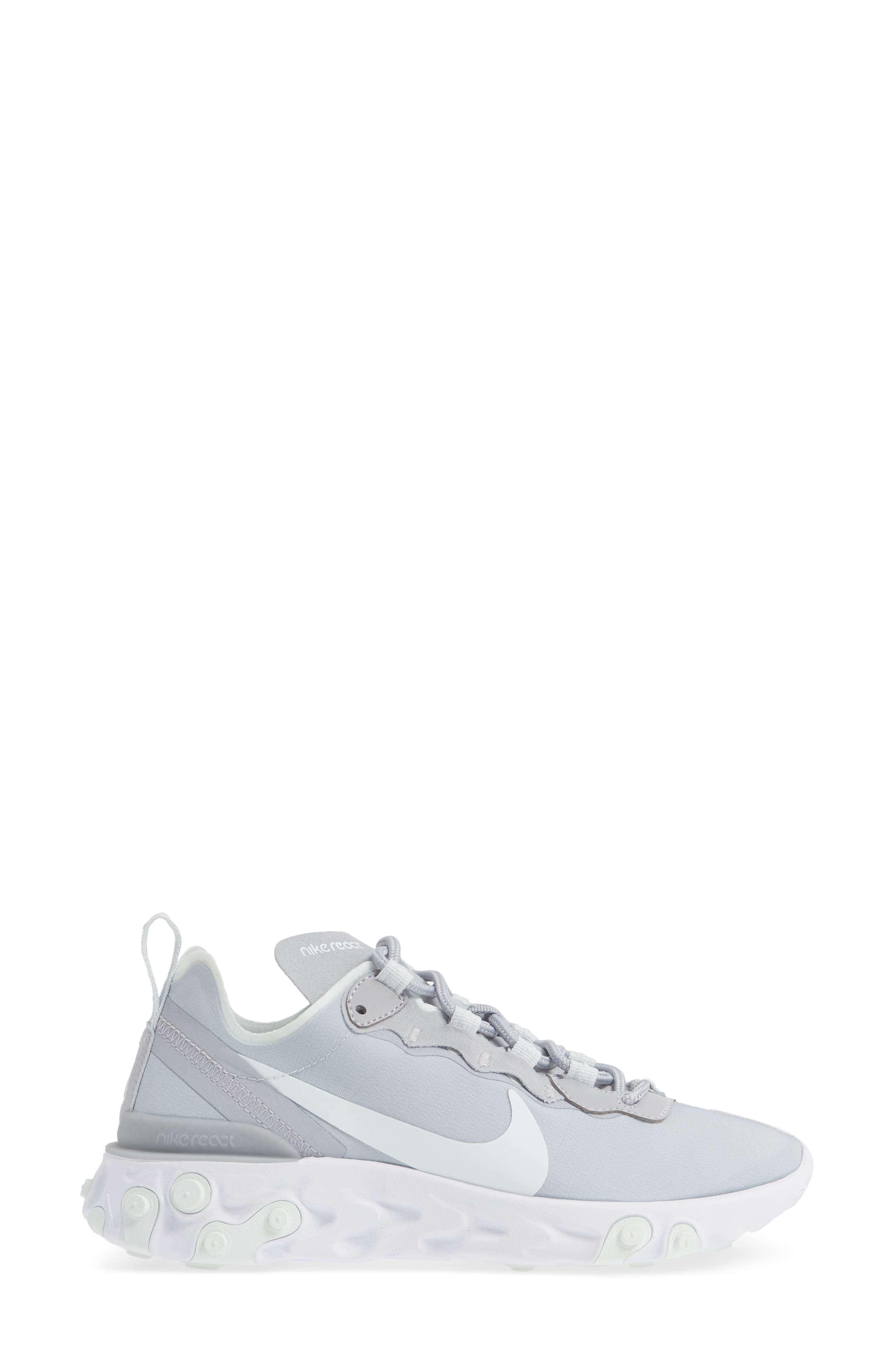 React Element 55 Sneaker, Alternate, color, WOLF GREY/ GHOST AQUA/ WHITE