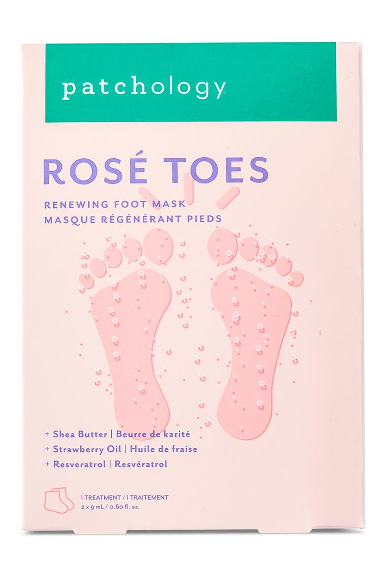 Rosé Toes Foot Mask, Main, color, NO COLOR
