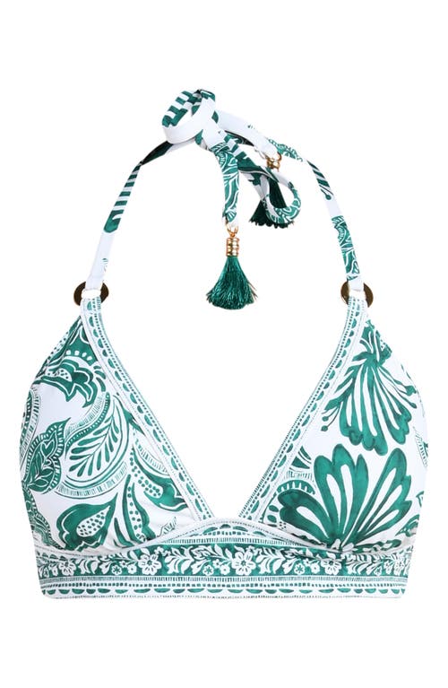 La Blanca Botanical Bikini Top In Green