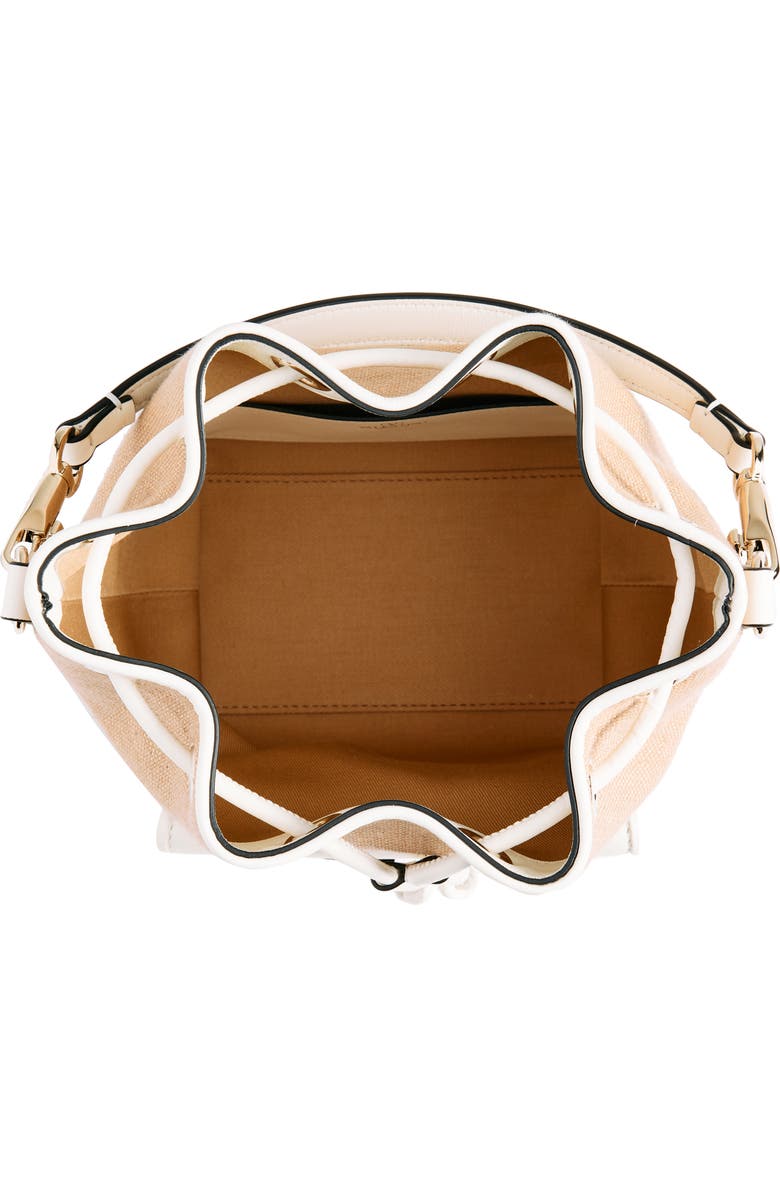 Valentino Garavani Small Locò Raffia & Leather Bucket Bag, Alternate, color,