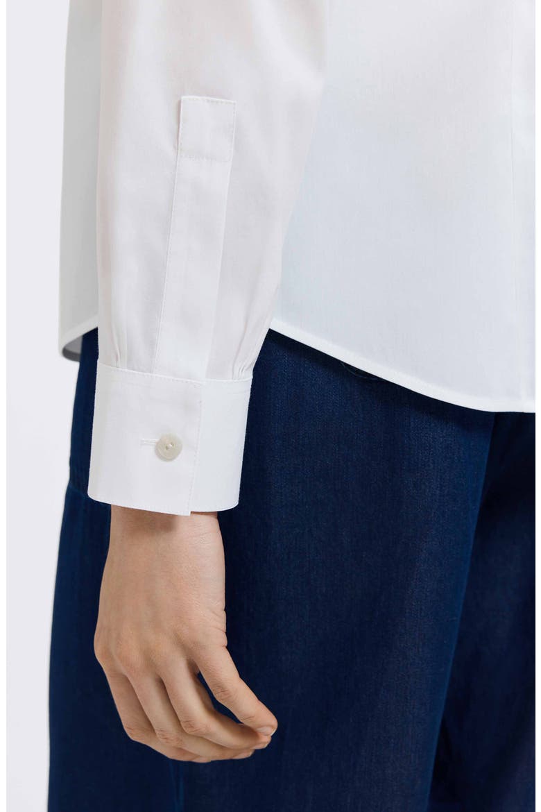 June Stretch Cotton Blend Button-Up Shirt, Alternate, color, WHITE