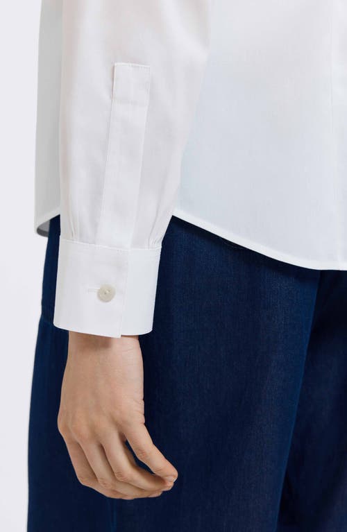 Foxcroft June Stretch Cotton Blend Button-up Shirt In White