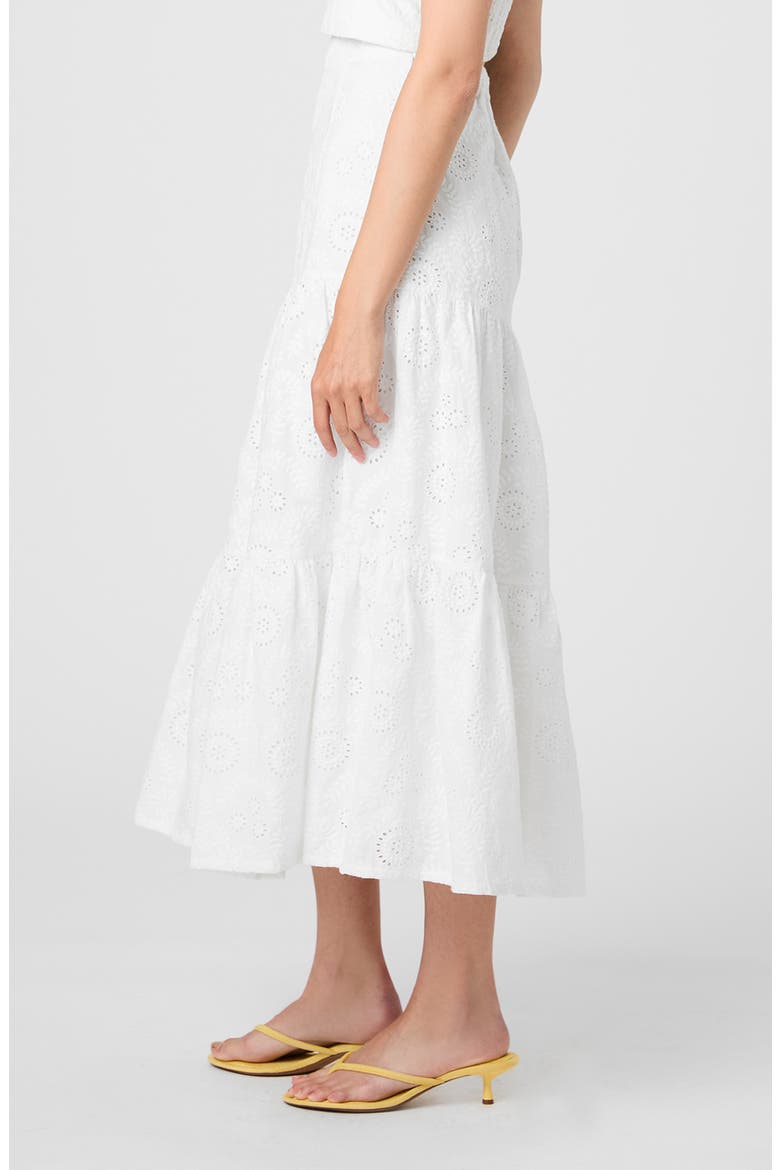 Floral Eyelet Cotton Maxi Skirt, Alternate, color, SUMMER WHITE