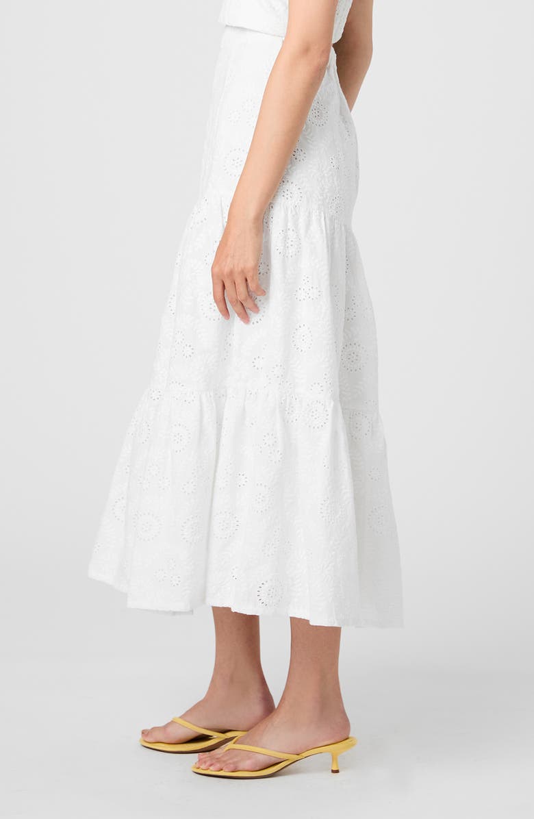 French Connection Floral Eyelet Cotton Maxi Skirt, Alternate, color, Summer White