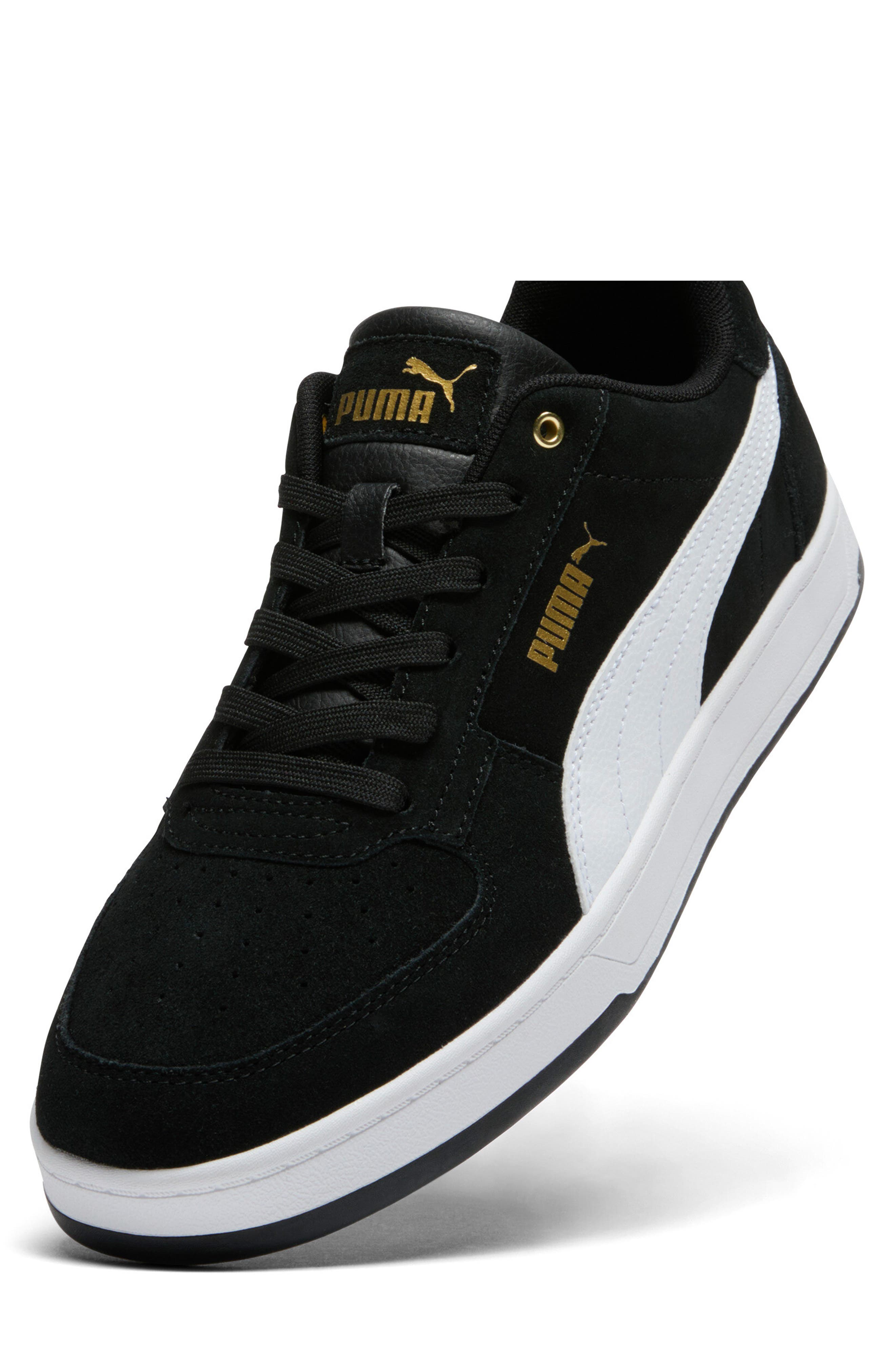 PUMA Caven 2.0 Full Suede Sneaker, Alternate, color, Puma Black-Puma White- Gold