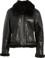Schott NYC B-3 Genuine Shearling Lined Leather Bomber Jacket
