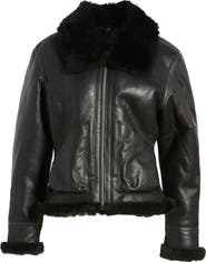 Schott NYC B-3 Genuine Shearling Lined Leather Bomber Jacket