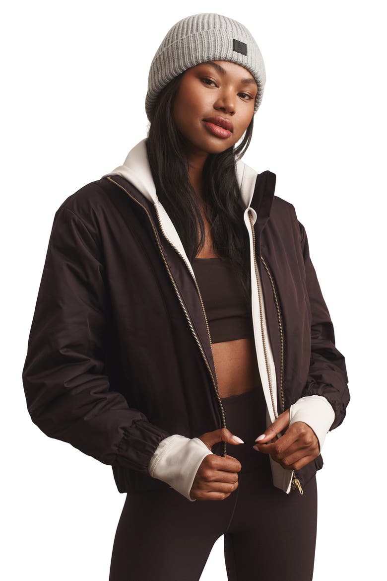 Forte Bomber Jacket, Alternate, color, DARK ESPRESSO