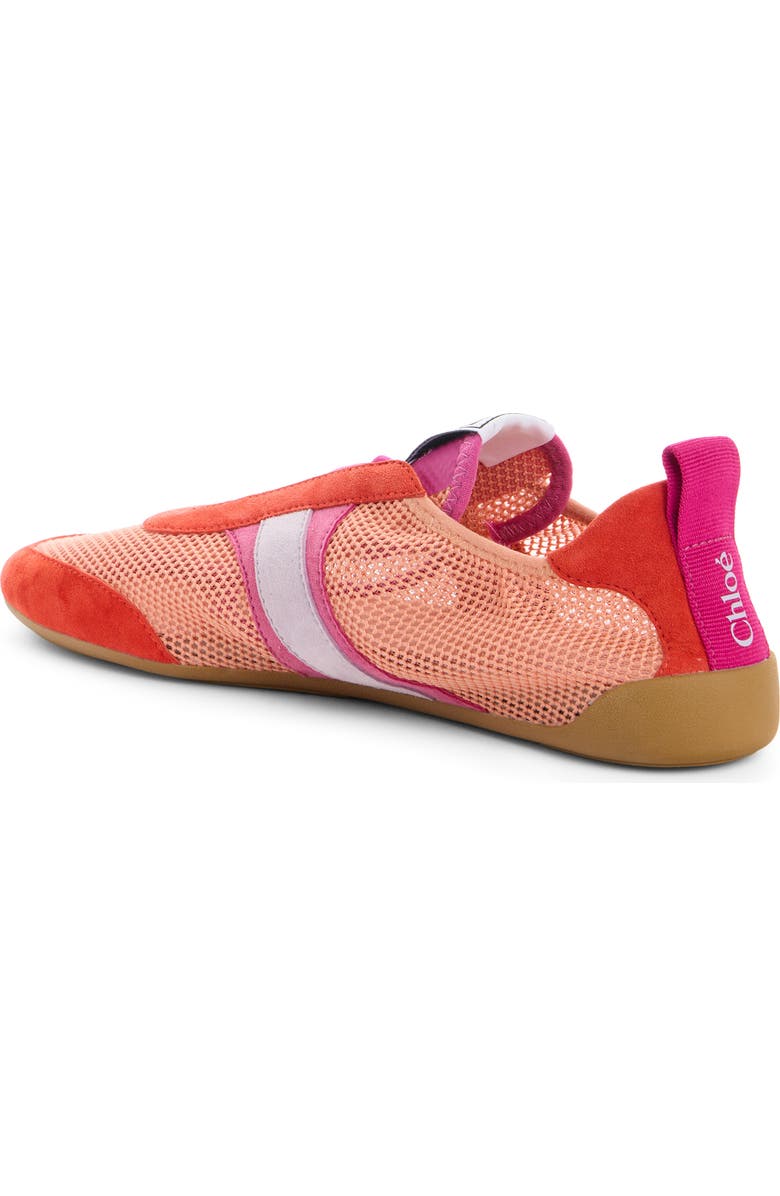 Chloé Kick Mesh Sneaker, Alternate, color, Orange Fizz