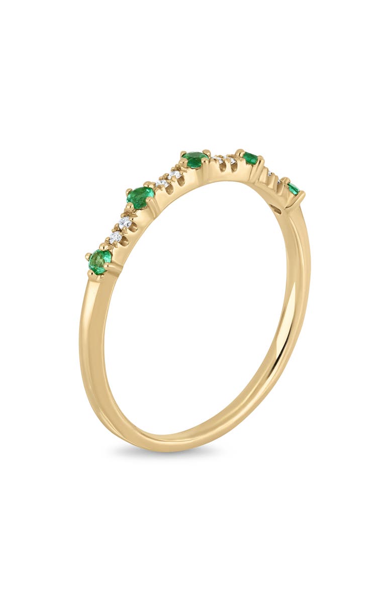 Bony Levy El Mar 18k Gold Emerald & Diamond Stackable Ring, Alternate, color, 18Ky