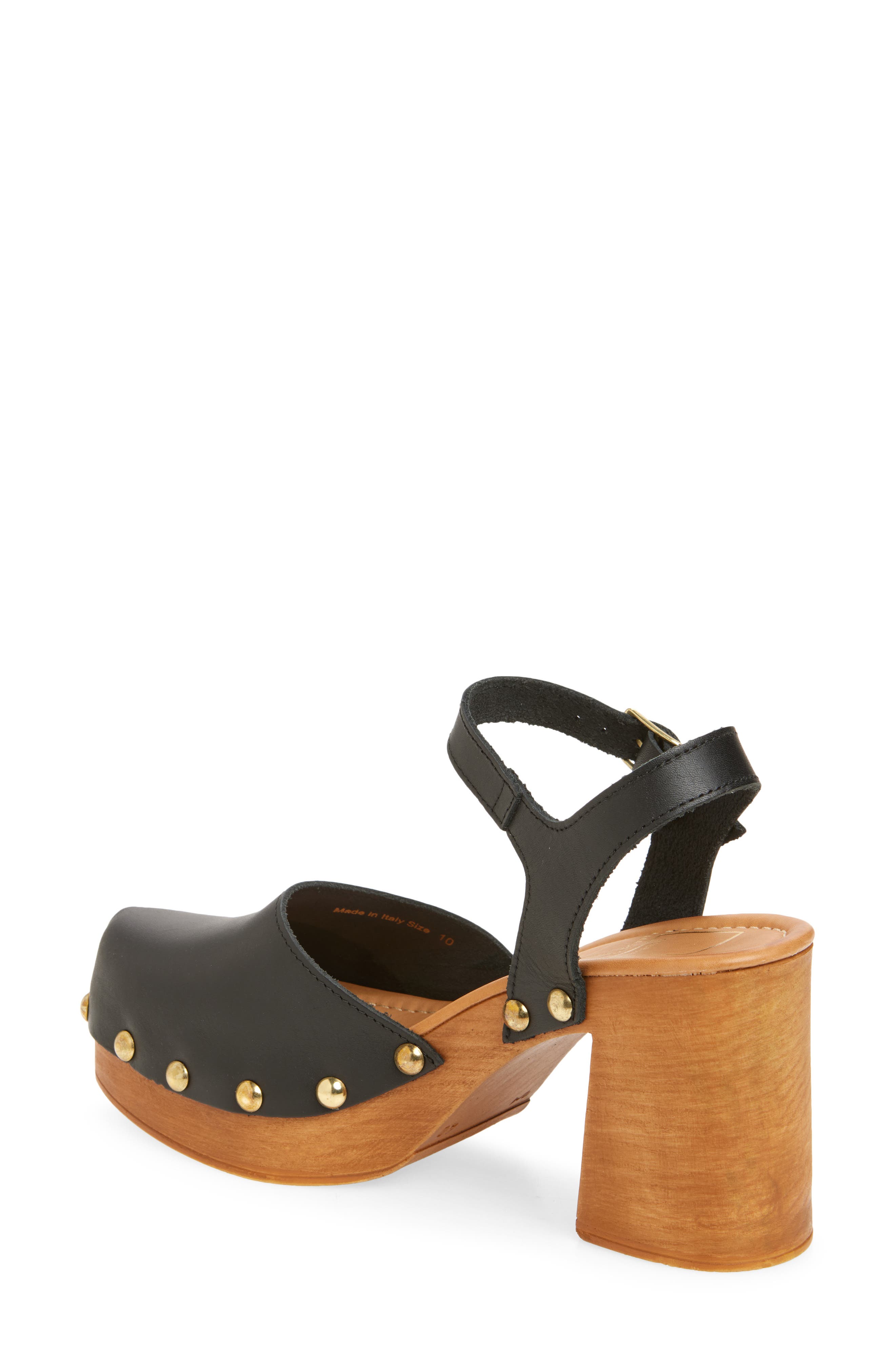 Dolce Vita Clover Ankle Strap Platform Clog, Alternate, color, Black Leather