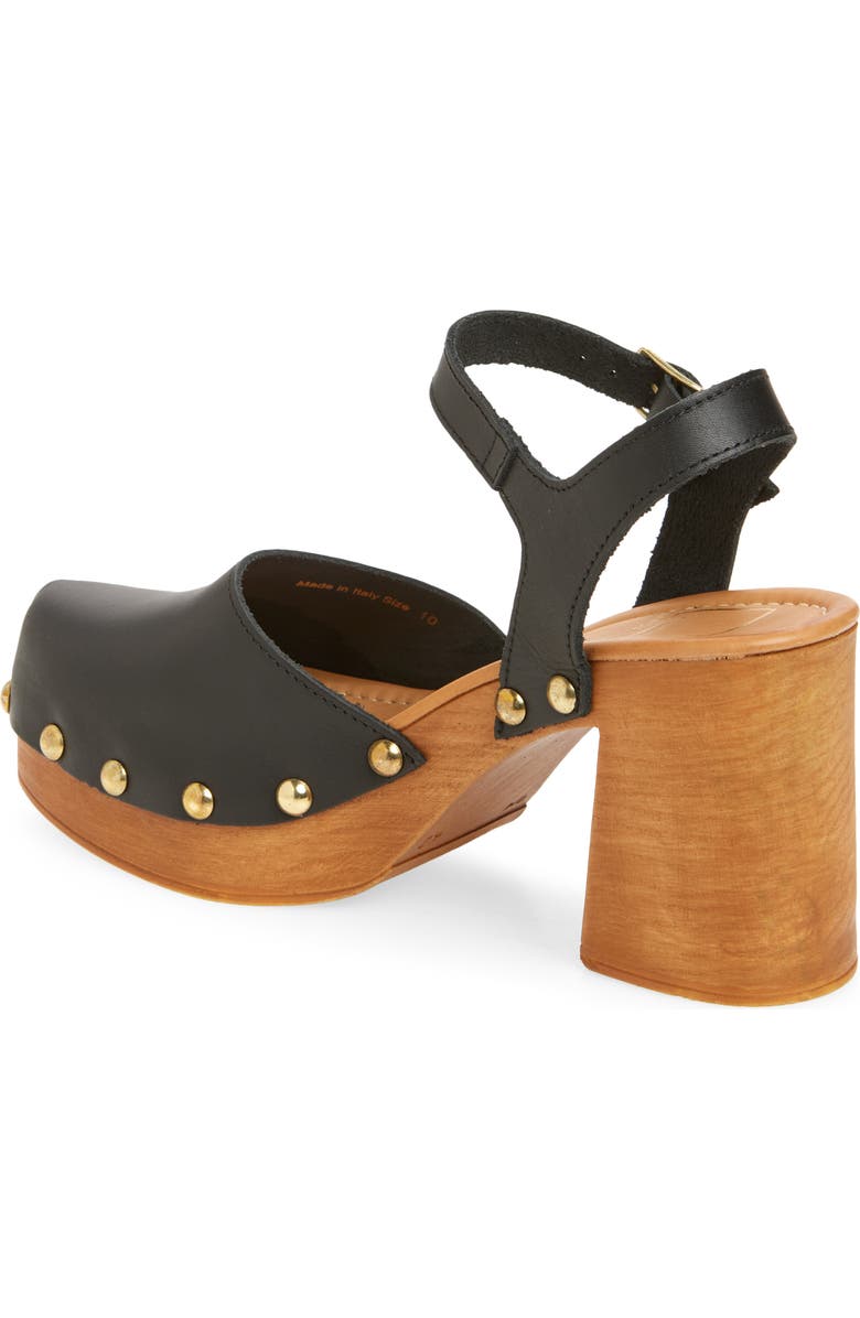 Dolce Vita Clover Ankle Strap Platform Clog, Alternate, color, Black Leather