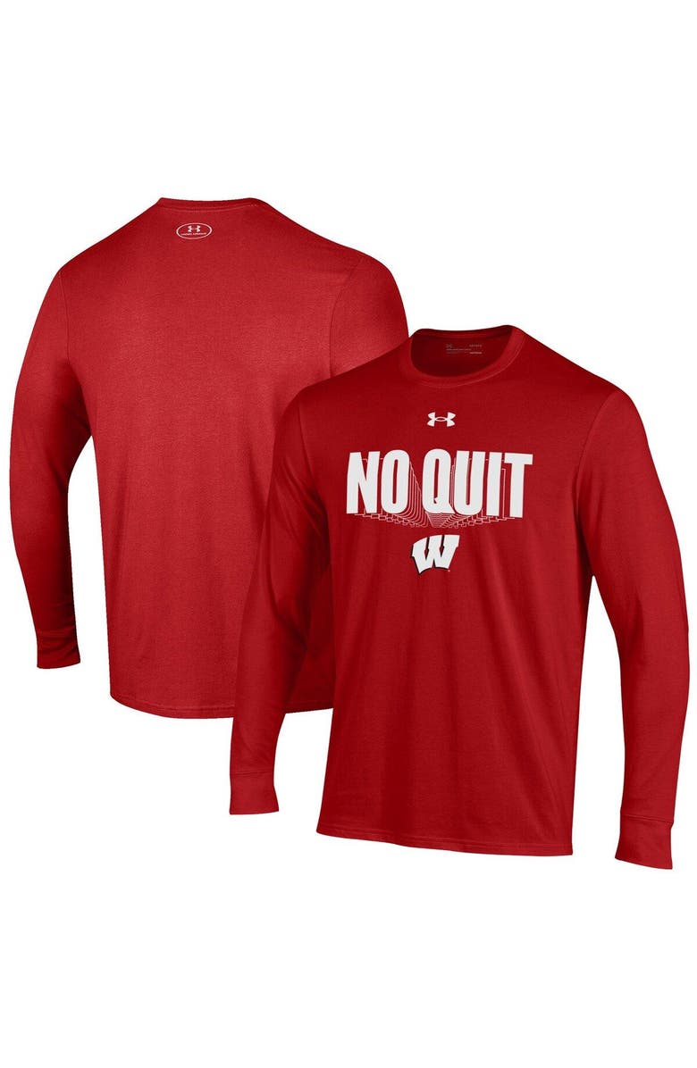 Under Armour Men's Under Armour Red Wisconsin Badgers Shooter Performance Long Sleeve T-Shirt, Main, color, 
