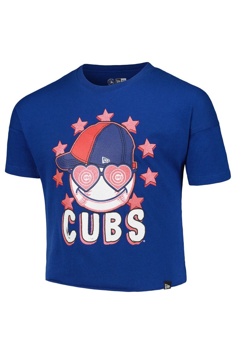 Girls Youth New Era Royal Chicago Cubs Team Half Sleeve T-Shirt, Alternate, color, Royal