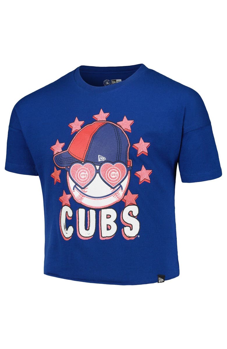 New Era Girls Youth New Era Royal Chicago Cubs Team Half Sleeve T-Shirt, Alternate, color, Royal