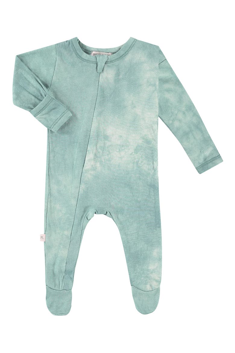 Marbled Cotton & Modal Footie, Main, color, SAGE GREEN TIE DYE