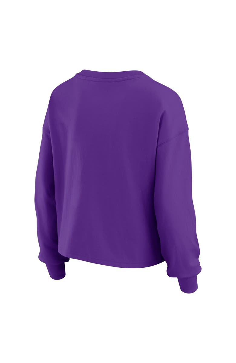 WEAR by Erin Andrews Women's WEAR by Erin Andrews Purple Minnesota Vikings Heavy Rugby Jersey Long Sleeve T-Shirt & Shorts Lounge Set, Alternate, color,