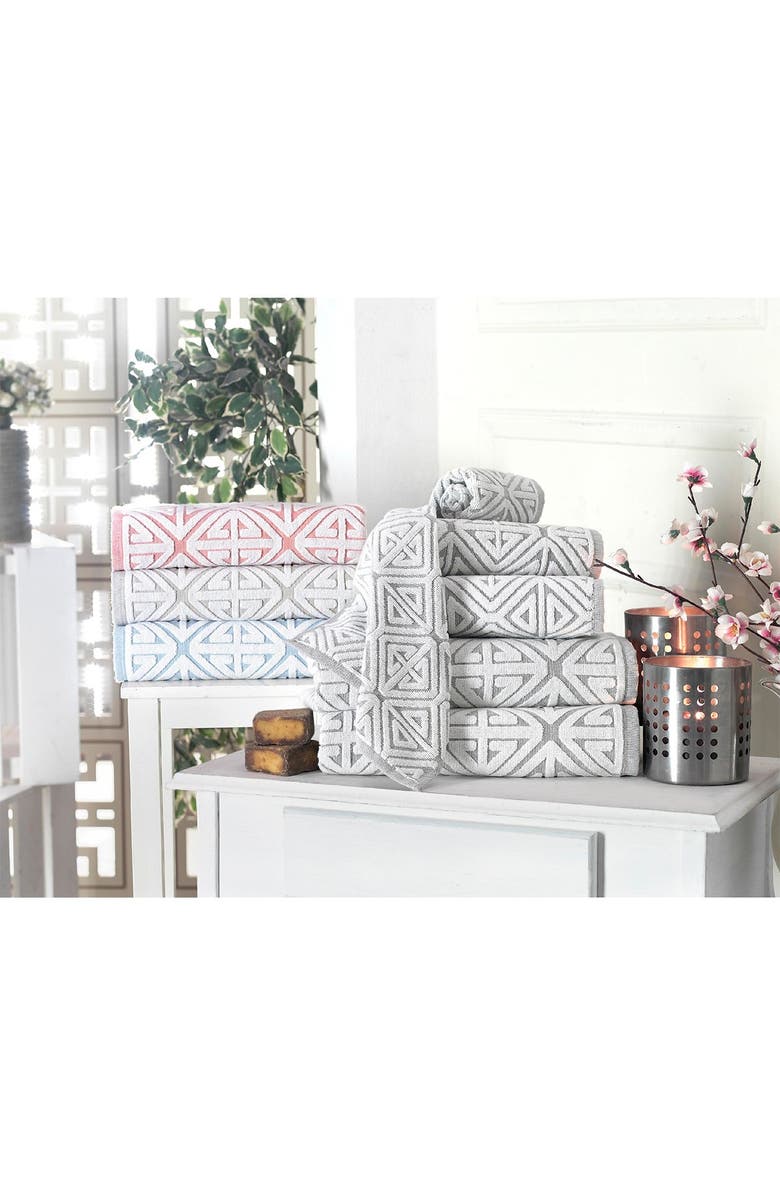 ENCHANTE HOME Glamour Turkish Cotton Bath Towel - Anthracite - Set of 4, Main, color,