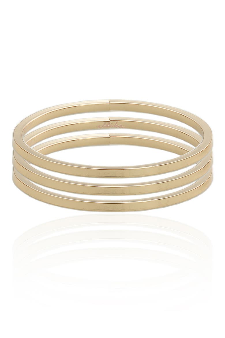 Set of 3 Smooth Bangle Bracelets, Main, color, GOLD