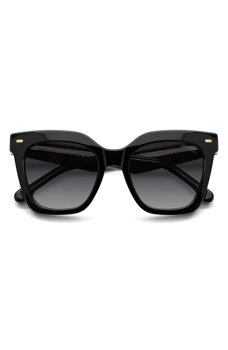 Carrera Eyewear 52mm Gradient Rectangular Sunglasses, Alternate, color, Black/ Dark Grey Sf